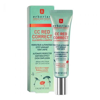 СС-крем корректирующий с зелеными пигментами для лица Erborian СС Red Correct 15ml