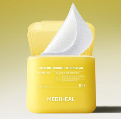 Освітлювальні педи з вітаміном C Mediheal Vitamin C Brightening Pad, 100 шт.
