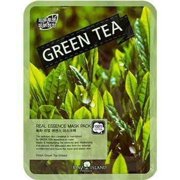 Тканевая маска с экстрактом зеленого чая для лица May Island Real Essense Green Tea Mask Pack 25m
