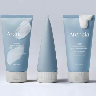 Пенка для умывания для жирной и комби кожи Arencia Hyssop Sebum Control Rice Cake Cleanser 150g