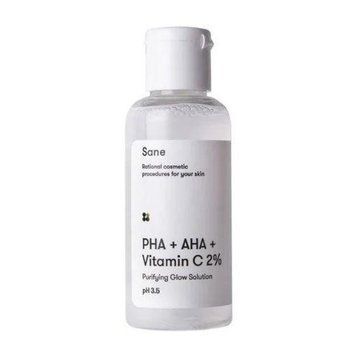Тонік для обличчя з АНА + РНА + вітамін С Sane Face Toner PHA + AHA + Vitamin C 2% Purifying Glow So