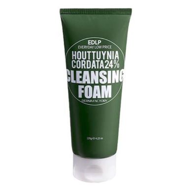 М'яка пінка для вмивання з екстрактом хауттюйнії Derma Factory Houttuynia Cordata 24 Cleansing Foam 120ml