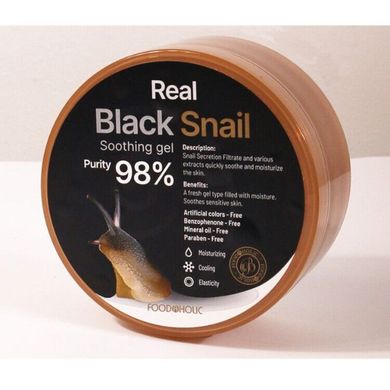 Гель для лица и тела с экстрактом муцина черной улитки FoodAHolic real black snail soothing gel 300ml