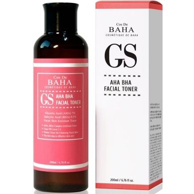 Тонер отшелушивающий с ми для проблемной кожи Cos de Baha GS AHA BHA Facial Toner 200ml