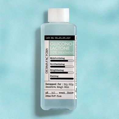 Зволожувальний пілінг-тонер з 10% РНА-кислоти Derma Factory 10% Gluconolactone Treatment 150ml