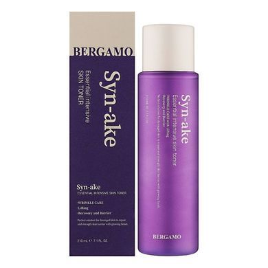 Тонер для обличчя зі зміїним пептидом BERGAMO Essential Intensive Skin Toner 210ml