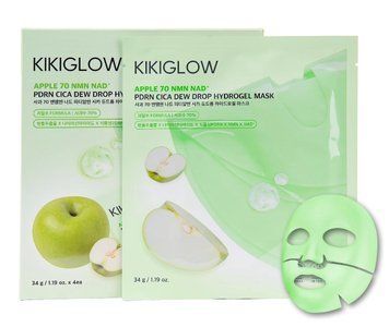 Зволожувальна гідрогелева маска з яблуком, NMN 70, NAD, PDRN та центелою Kikiglow Apple 34 г