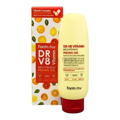 Пілінг-скатка вітамінна з целюлозою для обличчя FarmStay DR-V8 Vitamin Brightening Peeling Gel 150ml