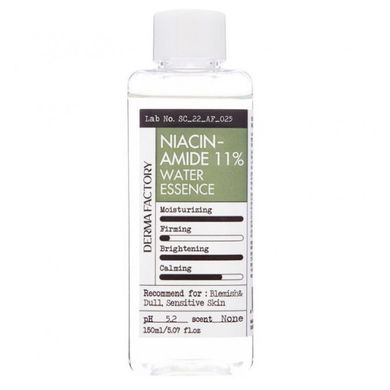 Увлажняющая тонер-эссенция для лица Derma Factory Niacinamide 11 Water Essence 150 ml