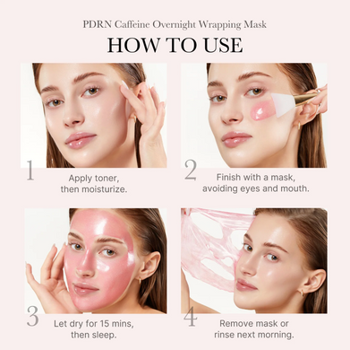 Нічна маска-плівка з PDRN та кофеїном Medicube Pdrn Pink Caffeine Night Wrapping Mask 75 мл