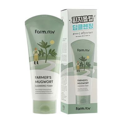 Пінка для вмивання з полином Farmstay Farmers Mugwort Cleansing Foam 180 мл