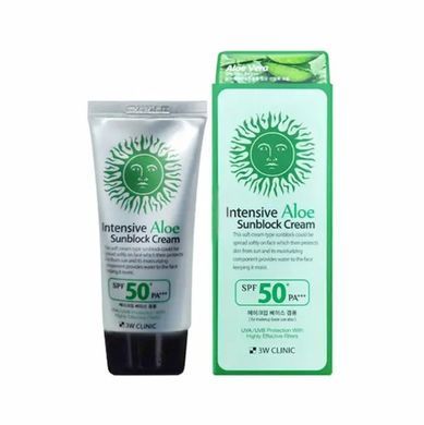 Солнцезащитный увлажняющий крем 3W Clinic Aloe Sunblock Cream SPF 50+PA+++ 70ml