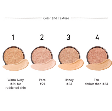 Тональний кушон для обличчя зі змінним блоком HOLIKA Hard Cover Perfect Cushion EX Set (02 Petal)
