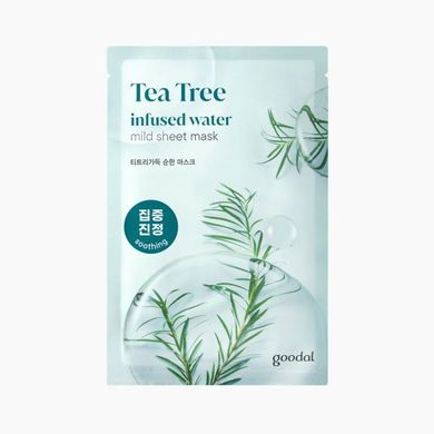 М'яка тканинна маска чайне дерево Goodal tea tree infused water mild sheet mask 1шт