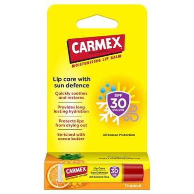 Бальзам для губ в стике с ароматом тропических фруктов Carmex Daily Care Lip Balm Tropical Colada SPF 15 Stick 4.25 g