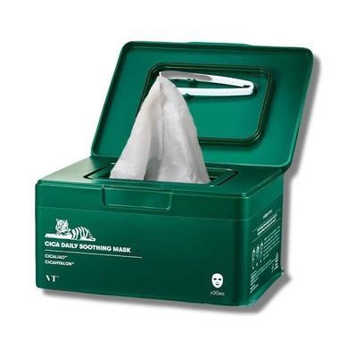 Набор успокаивающих тканевых масок с центеллой VT Cosmetics Cica Daily Soothing Mask, 30 шт