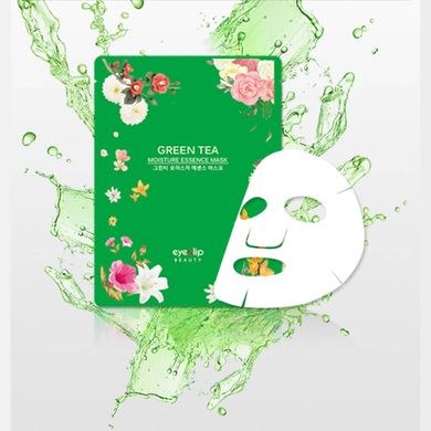 Маска тканевая увлажняющая с зеленым чаем для лица Eyenlip Green tea MOISTURE ESSENCE MASK 25ml