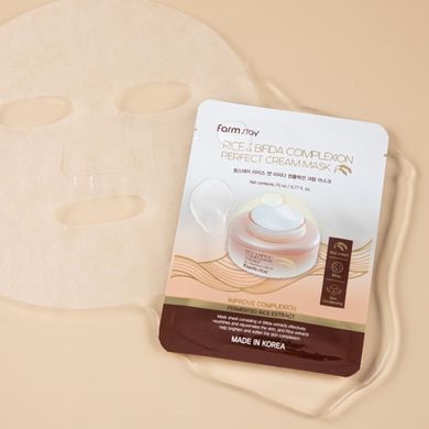 Тканевая крем-маска Farmstay Rice & Bifida Cream Mask 1шт
