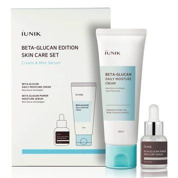 Набір для обличчя з бета-глюканом iUNIK Beta Glucan Edition Skincare Set cream 60ml +serum 15ml