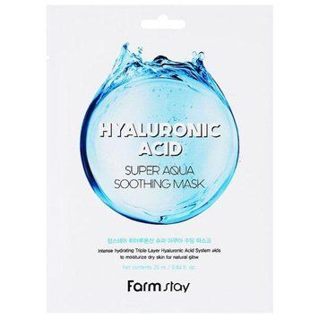 Тканинна маска для обличчя з гіалуроновою кислотою FarmStay Hyaluronic Acid Super Aqua Soothing Mask