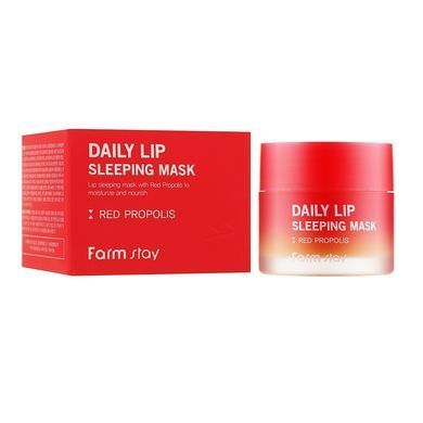 Нічна маска для губ з червоним прополісом FarmStay Daily Lip Sleeping Mask Red Propolis 20g