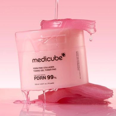 Тонер-педи освітлюючі Medicube Pdrn Pink Collagen Toning Gel Toner Pad 70шт