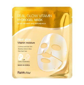 Гідрогелева маска з вітамінами для сяйва шкіри Farmstay Real Glow Vitamin Hydrogel Mask 34 г
