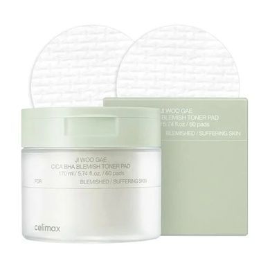 Заспокійливі тонер-педи для обличчя Celimax Cica BHA Blemish Toner Pad 170ml / 60pads