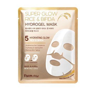 Гідрогелева маска з рисом та біфідою Farmstay Super Glow Rice & Bifida Hydrogel Mask 34 г