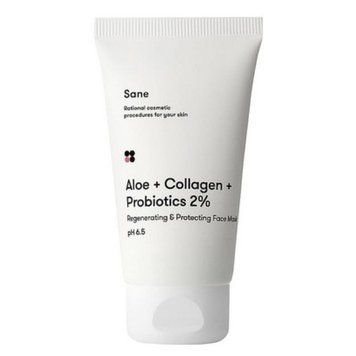 Маска для обличчя з алое Sane Aloe Collagen Probiotics 2 Regenerating Protecting Face Mask 75ml