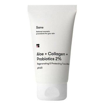 Маска для обличчя з алое Sane Aloe + Collagen + Probiotics 2% Regenerating & Protecting Face Mask 75