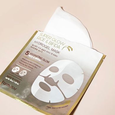 Гідрогелева маска з рисом та біфідою Farmstay Super Glow Rice & Bifida Hydrogel Mask 34 г