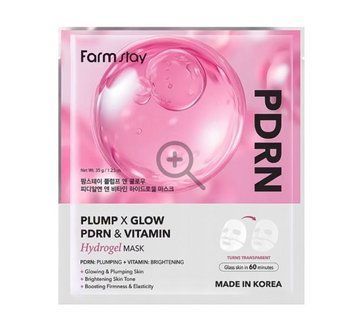 Гідрогелева маска з PDRN та вітамінами Farmstay Plump X Glow PDRN & Vitamin Hydrogel Mask 35 г