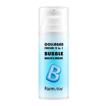 Пузырьковое средство-маска для умывания 2 в 1 с коллагеном Farmstay Collagen Facial 2 In 1 Bubble Wash 100 мл