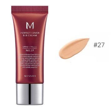 ВВ Крем Матуючий З Ідеальним Покриттям Missha M Perfect Cover BB Cream SPF42 PA+++ (20ml, 27 відтінок - світлий беж)