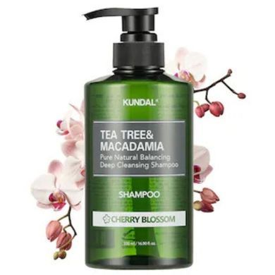 Натуральний шампунь проти лупи KUNDAL Tea Tree Macadamia Deep Cleansing Shampoo - Cherry Blossom 500ml