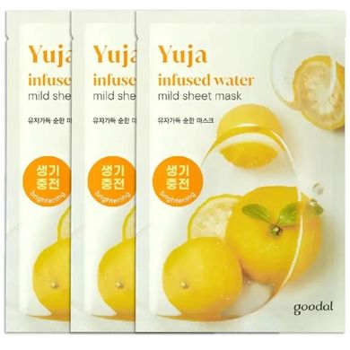 Осветляющая маска с экстрактом юдзу GOODAL Yuja Infused Water Mild Sheet Mask 1шт