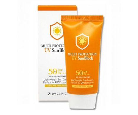 Сонцезахисний зволожуючий крем 3W Clinic Multi Protection UV Sun Block SPF50 PA 70ml