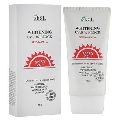 Солнцезащитный крем с осветляющим эффектом EKEL Whitening UV Sun Block SPF 50 PA 70ml