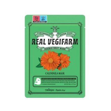 Маска FORTHESKIN SUPER FOOD REAL VEGIFARM DOUBLE SHOT MASK-CALENDULA 23ml