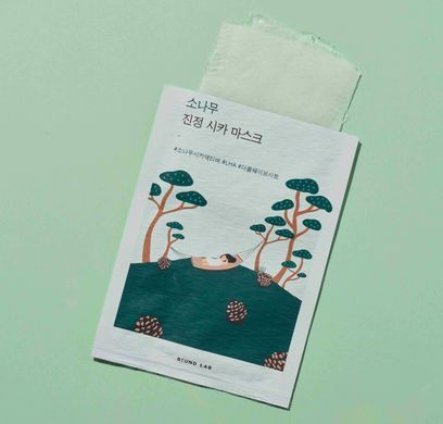 Заспокійлива тканинна маска з екстрактом голок сосни ROUND LAB PINE CALMING CICA MASK 27ml