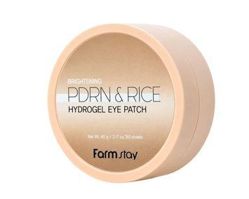 Гідрогелеві патчі для шкіри навколо очей з PDRN та рисом Farmstay Brightening Pdrn & Rice Hydrogel Eye Patch 90 г, 60 шт