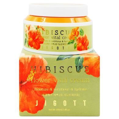 Антивозрастной крем для лица с экстрактом гибискуса JIGOTT Hibiscus Flower Vital Cream 100ml