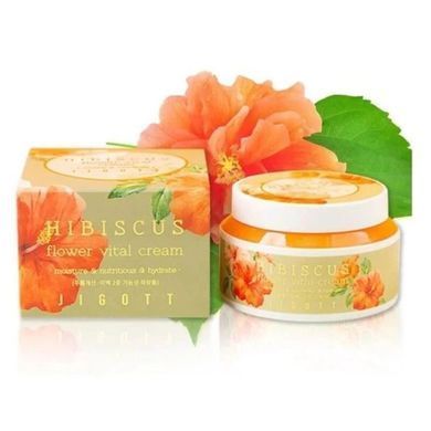 Антивозрастной крем для лица с экстрактом гибискуса JIGOTT Hibiscus Flower Vital Cream 100ml