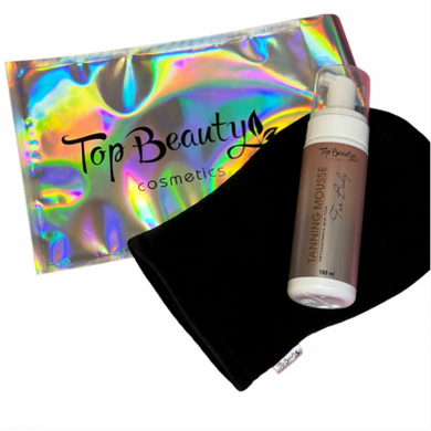 Мусс-автозагар для тела + перчатка Top Beauty Tanning Mousse 160 мл