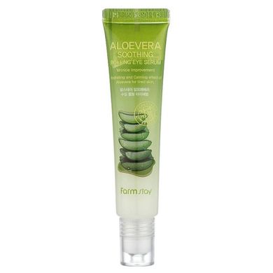 Сыворотка-роллер для кожи вокруг глаз с экстрактом алоэ FarmStay Aloevera Soothing Rolling Eye Serum 25ml