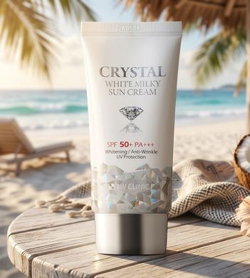 Молочный солнцезащитный крем для лица 3W Clinic Crystal White Milky Sun Cream 50 мл