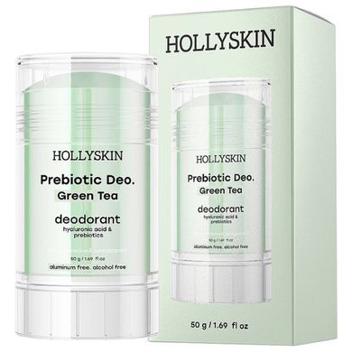 Парфумований дезодорант з гіалуроновою кислотою і пребіотиками Hollyskin Prebiotic Deo. Green Tea 50g