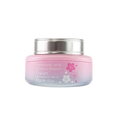 Крем для обличчя зволожувальний FARMSTAY HYALURONIC ACID & CHERRY BLOSSOM CREAM 55ml