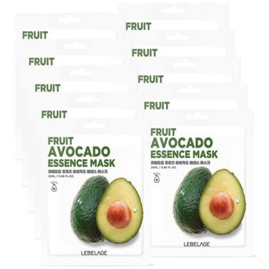 Тканевая маска для лица с экстрактом авокадо Lebelage Fruit Avocado Essence Mask